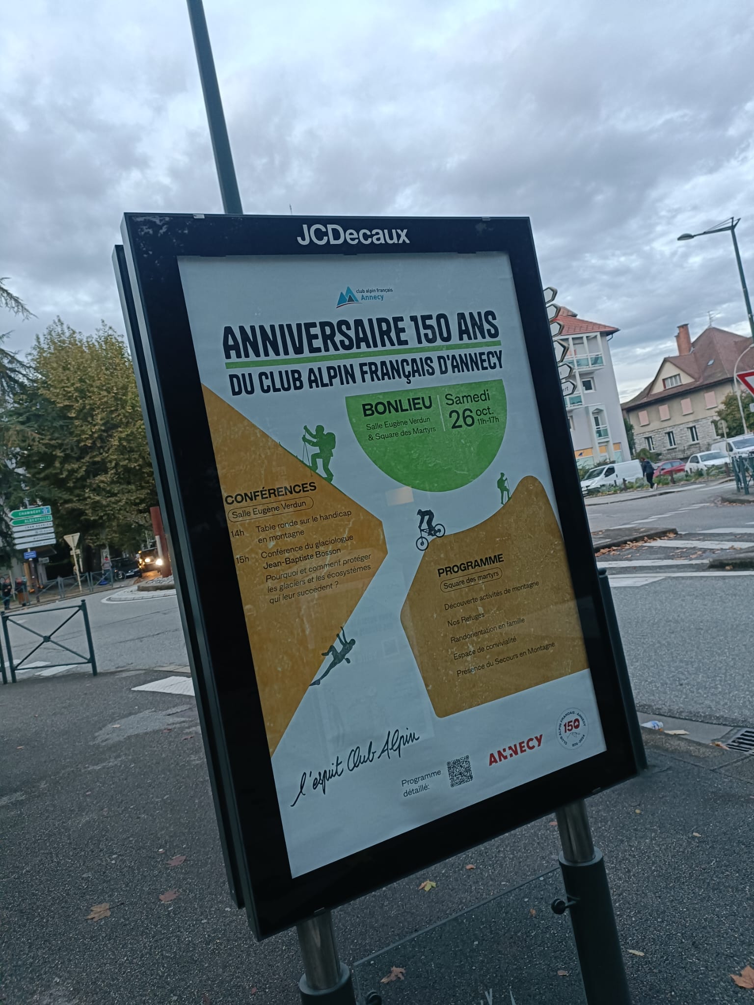 Programme détaillé des 150 ans du club à Bonlieu samedi 26 octobre